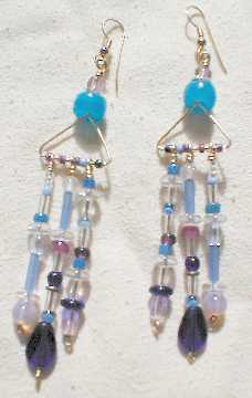 Image of Triangle Dangle Earrings -- The Blues