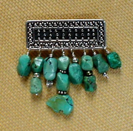 Turquoise Bear Pin by Art de Corps